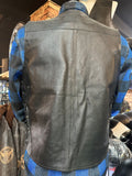Route 66 Black Leather Biker Vest