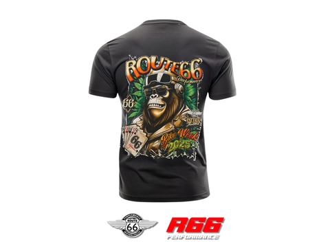 Biker monkey with earphones Black