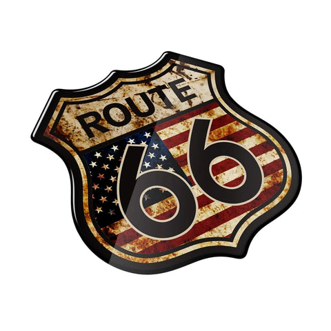 Route 66 3D Motorcycle Sticker