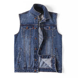 Vintage Ripped Men's Denim Vest - Plus Size Sleeveless Jacket