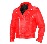 Men's Genuine Leather Biker Jacket (One Piece)