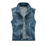 Denim Vest, Slim Fit Sleeveless Jacket
