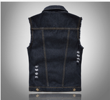 Denim Vest, Slim Fit Sleeveless Jacket