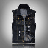 Denim Vest, Slim Fit Sleeveless Jacket