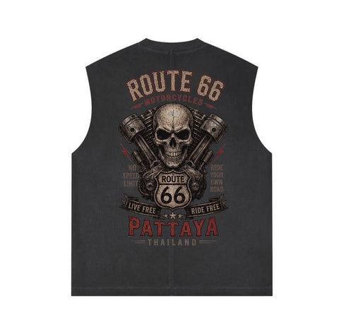 R66 Biker Sleeveless Old School Vintage Look Shirt