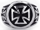 316L Stainless Steel Classic Biker Cross Ring