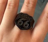 R66 1607 Black Stainless Steel Biker ring Route 66