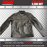 R66 PERFORATED LEATHER JACKET BROWN SIZE M (R66 2671)