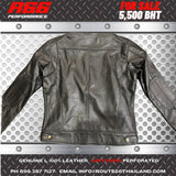 R66 PERFORATED LEATHER JACKET BROWN SIZE M (R66 2671)