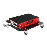 Motorcycle Lift, 1100 LBS Motorcycle Lift ATV Scissor Lift Jack With Dolly & Hand Crank, Center Hoist Crank Stand With Wide Deck & Tool Tray For Street Bikes, Cruiser Bikes, Touring Motorcycles