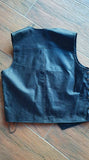 Route 66 Black Leather Biker Vest