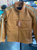 R66 PERFORATED LEATHER JACKET BROWN SIZE M (R66 2671)