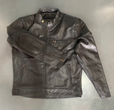 R66 PERFORATED LEATHER JACKET BROWN SIZE M (R66 2671)