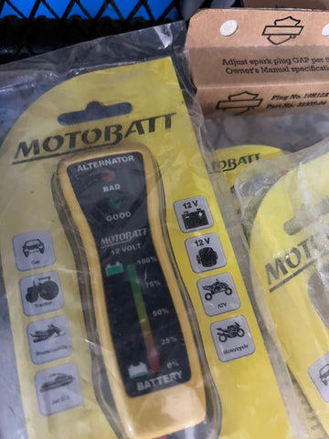 MOTOBATT BATTERY & CHARGED SYSTEM VOLTMETER TESTER