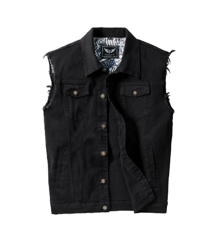 Heihuohua Casual Stretchy Denim Vest for Men Classic Trucker Sleeveless Jean Jacket (Small Pink)