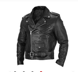 Men's Genuine Leather Biker Jacket (One Piece)