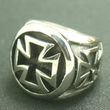 316L Stainless Steel Classic Biker Cross Ring