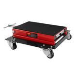 Motorcycle Lift, 1100 LBS Motorcycle Lift ATV Scissor Lift Jack With Dolly & Hand Crank, Center Hoist Crank Stand With Wide Deck & Tool Tray For Street Bikes, Cruiser Bikes, Touring Motorcycles