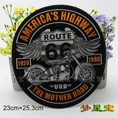 R66 1221 R66 10'' inches Embroidery Biker Patches for Jacket Back