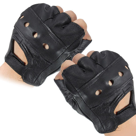 R66 1317 R66 Medium Black Cowhide Sport Half Finger Leather Gloves