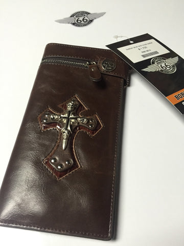 SKU R66 0614  Genuine leather R66 bikers wallet