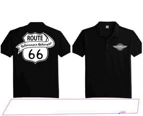 R66 1914 Route 66 Polo Shirt back Performance Motorcycles