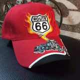 Route 66 Red Baseball Cap