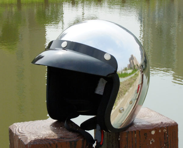 SKU R66 1216 R66 Mirror Silver Chrome Open Face Motorcycle Helmet – Route 66 Motorcycles Co Ltd
