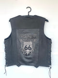 SKU R66 0497 Route 66 Black Leather Biker Vest Size S-XXL