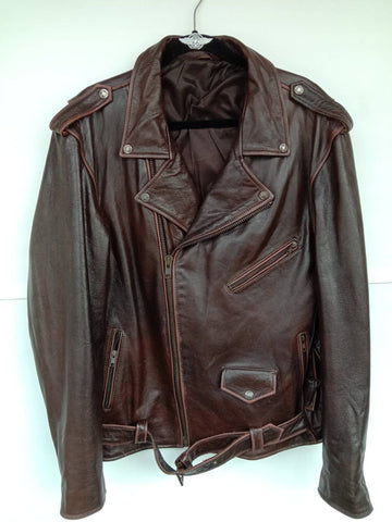 R66 LEATHER JACKET DARK BROWN SIZE XL