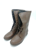 R66 2274 ROUTE 66 MEN MOTORCYCLE RETRO ANKLE BOOTS LEATHER LACE UP SIZE 45