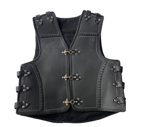 R66 2572 LACED HEAVY  DUTY LEATHER VEST SIZE 2XL