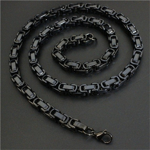 SKU R66 1604 R66 Stainless Steel Black Plated Polishing Motorcycle Chains Biker Necklace