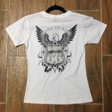SKU R66 0244 Route 66 Born to Ride T-Shirt White  Large